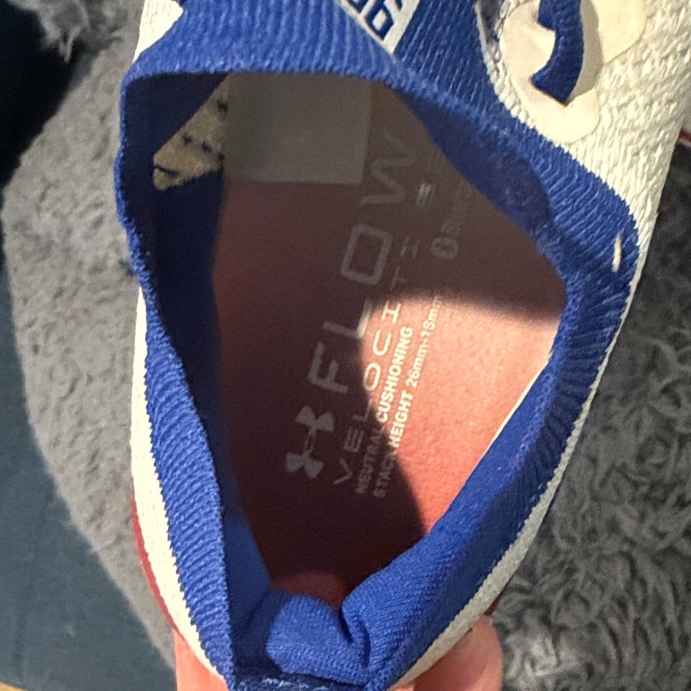 Under Armour Cream and Blue Athletic Shoes - Picture 3 of 8